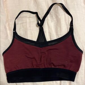 Manduka Red and Black Sports Bra Racerback